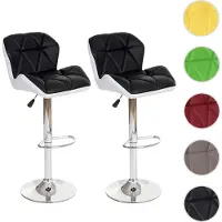 Mendler lot de 2 tabourets de bar HWC-A92, chaise de bar tabouret de comptoir, hauteur réglable similicuir ~ noir