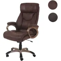 Mendler Fauteuil de bureau Dallas, fauteuil pivotant, charge 150kg, aspect daim taupe