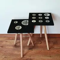 Skye Decor , 2Shp413 - Noir, table gigogne (2 pièces), noir, 100 % MDF, 35 x 35 x 47 cm