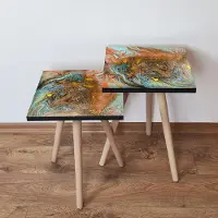 Skye Decor , 2Shp280 - Multicolore, table gigogne (2 pièces), multicolore, 100 % MDF, 35 x 35 x 47 cm