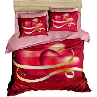 L'essentiel Maison , 153, King-Size-Bettbezug-Set (FR), 100 % POLYESTER-MICROSATIN, Rot, 240 x 220 cm