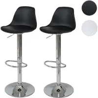 Mendler 2x Tabouret de bar HWC-B14, cuir synthétique noir