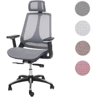 Mendler Chaise de bureau HWC-A59 chaise pivotante, fonction glisse, tissu ISO9001 gris/gris