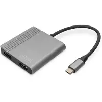 Digitus DA-70828 Adaptateur graphique 2en1, USB-C - 2x HDMI, noir/argenté