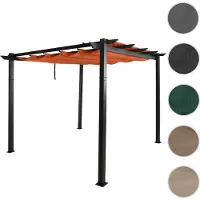 Mendler Pergola En Aluminium Hwc-N93, Pavillon De Jardin Pavillon De Jardin, Structure Stable De 8cm Toit Coulissant Uv50+ 3x3m Terracotta