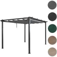 Mendler Pergola En Aluminium Hwc-N93, Pavillon De Jardin Pavillon De Jardin, Structure Stable De 8cm Toit Coulissant Uv50+ 3x4m Anthracite