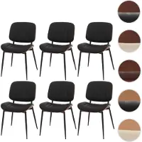 Mendler Lot de 6 chaises de salle à manger HWC-O44, chaise de cuisine, bois courbé simili-cuir Oeko-Tex MVG aspect noyer, noir