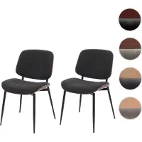 Mendler Lot de 2 chaises de salle à manger HWC-O44, chaise de cuisine, tissu en bois courbé (370g/m²) Öko-Tex MVG aspect noyer, gris foncé