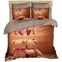 L'essentiel Maison , 208, King-Size-Bettbezug-Set (FR), 100 % POLYESTER-MICROSATIN, Braun, 240 x 220 cm