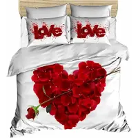 L'essentiel Maison , 194, King-Size-Bettbezug-Set (FR), 100 % POLYESTER-MICROSATIN, Rot, 240 x 220 cm