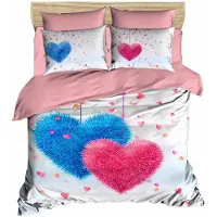 L'essentiel Maison , 165, ensemble housse de couette double, 100 % POLYESTER MICROSATIN, blanc, 200 x 220 cm
