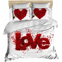 L'essentiel Maison , 193, King-Size-Bettbezug-Set (FR), 100 % POLYESTER-MICROSATIN, Rot, 240 x 220 cm