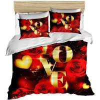 L'essentiel Maison , 161, King-Size-Bettbezug-Set (FR), 100 % POLYESTER-MICROSATIN, Rot, 240 x 220 cm