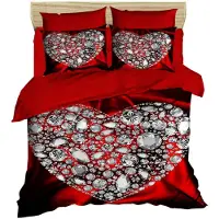 L'essentiel Maison , 174, King-Size-Bettbezug-Set (FR), 100 % POLYESTER-MICROSATIN, Rot, 240 x 220 cm