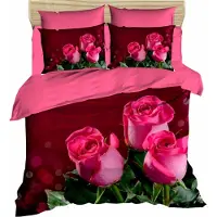L'essentiel Maison , 179, ensemble housse de couette double, 100 % POLYESTER-MICROSATIN, rouge, 200 x 220 cm