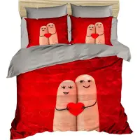 L'essentiel Maison , 201, King-Size-Bettbezug-Set (FR), 100 % POLYESTER-MICROSATIN, Rot, 240 x 220 cm