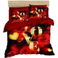 L'essentiel Maison , 158, King-Size-Bettbezug-Set (FR), 100 % POLYESTER-MICROSATIN, Rot, 240 x 220 cm