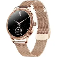 EKO , montre connectée 5.0 avec capteur cardiaque et bracelet milanais, or