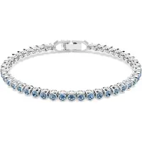 Swarovski Bracelet Tennis Imber Emily, Taille Ronde, Bleu, Métal Rhodié