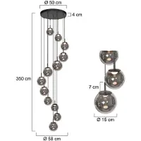 Steinhauer Suspension Vide Bollique Noir 12 lumières