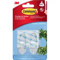 Command 2 Crochets Command¿ ovales moyens transparents, 4 languettes, 900 g
