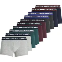 Jack & Jones Boxers gris foncé / gris chiné / vert foncé / lie de vin