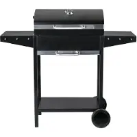 HABITAT ET JARDIN Barbecue charbon de bois "Bizon" - 119 x 50 x 101 cm - Noir