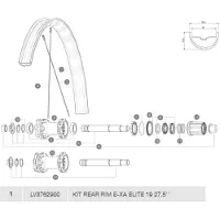 Mavic E-xa Elite 19 Rear Rim Noir 29´´ 28H