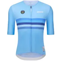Santini Uci World Champion Belgium 2025 Short Sleeve Jersey Bleu 4XL