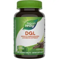 Nature'S Way , DGL, Deglycyrrhizinated Licorice Extract, Réglisse, 100 comprimés à croquer