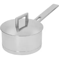 Demeyere John Pawson 7 Casserole à manche 16cm avec couvercle à double paroi, Poêle + casserole, Argent