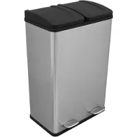 Monster poubelle double 60l à pédale - inox