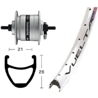 Exal Rodi Airline 1 Dynamo Shimano Dh3000 Front Wheel Blanc 9 x 100 mm
