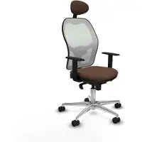 Piqueras Y Crespo Chaise de bureau avec appui-tête Jorquera 1D086N1 Blanc Marron foncé