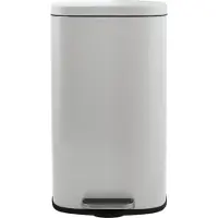Spirella Poubelle 50 litres en inox avec abaissement automatique et seau intérieur "Akira" Cuisine Poubelle Softclose blanc mat