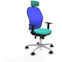 Piqueras Y Crespo Chaise de bureau avec appui-tête 1D086N2 turquoise