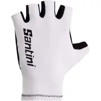 Santini 3d Short Gloves Blanc XL