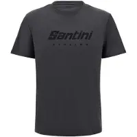 Santini Logo Short Sleeve T-shirt Gris L