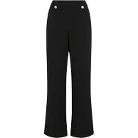 Vila Clua Wide Leg Fit Button High Waist Pants Noir S Femme