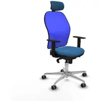 Piqueras Y Crespo Chaise de bureau avec appui-tête 1D086G2 bleu clair