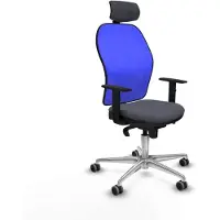Piqueras Y Crespo Chaise de bureau avec appui-tête 1D086G2 Gris foncé