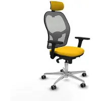 Piqueras Y Crespo Chaise de bureau avec appui-tête 3D086G2 Jaune