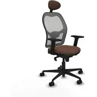 Piqueras Y Crespo Chaise de bureau avec appui-tête 2D036N1 Gris Marron foncé