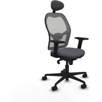 Piqueras Y Crespo Chaise de bureau avec appui-tête 2D036N1 Gris foncé