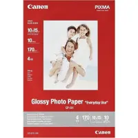 Canon Glossy Photo (170 g/m², 10 x 15 cm, 10 pcs), Papier photo, Blanc