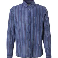 Scotch & Soda Textured Stipe Long Sleeve Shirt Bleu M Homme