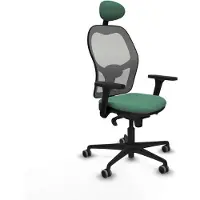 Piqueras Y Crespo Chaise de bureau avec appuie-tête 3D036G1 vert émeraude