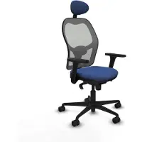 Piqueras Y Crespo Chaise de bureau avec appuie-tête 3D036N1 bleu marine