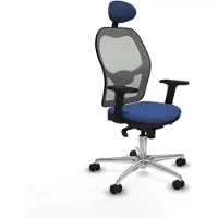 Piqueras Y Crespo Chaise de bureau avec appuie-tête 2D086N1 bleu marine