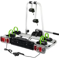 Wiltec Porte-vélos sur boule d’attelage pour 2 bicyclettes – Capacité max. 60 kg – Crochet pour boule 2" – Ø de roue 22-29" – Pliable, verrouillable et inclinable